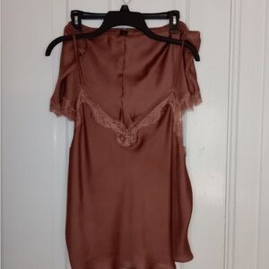 Silk Satin pajama set with Lace Trim